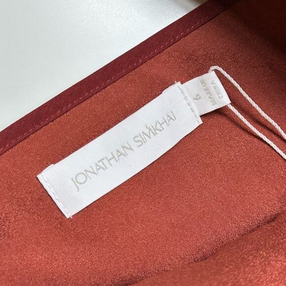 NWT | Jonathan Simkhai | Arya Matelasse Effect Peplum Blouse | Brick | Size 6 - Picture 7 of 16